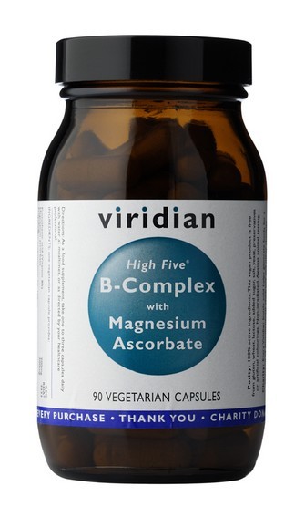 VIRIDIAN nutrition High Five B5 B Complex + Magnesium Ascorbate 90 kapslí
